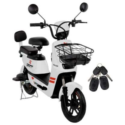Bicicleta Xtreme Life SKYMTRBIKE Con Canastilla Moto Electrica 50 Km 350w 0-33km/h Color Negro