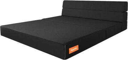 AGUSTO Sofá Cama Matrimonial Multifunción Colchon Plegable Futon Chaise Sillon Puff (Gris Oxford)