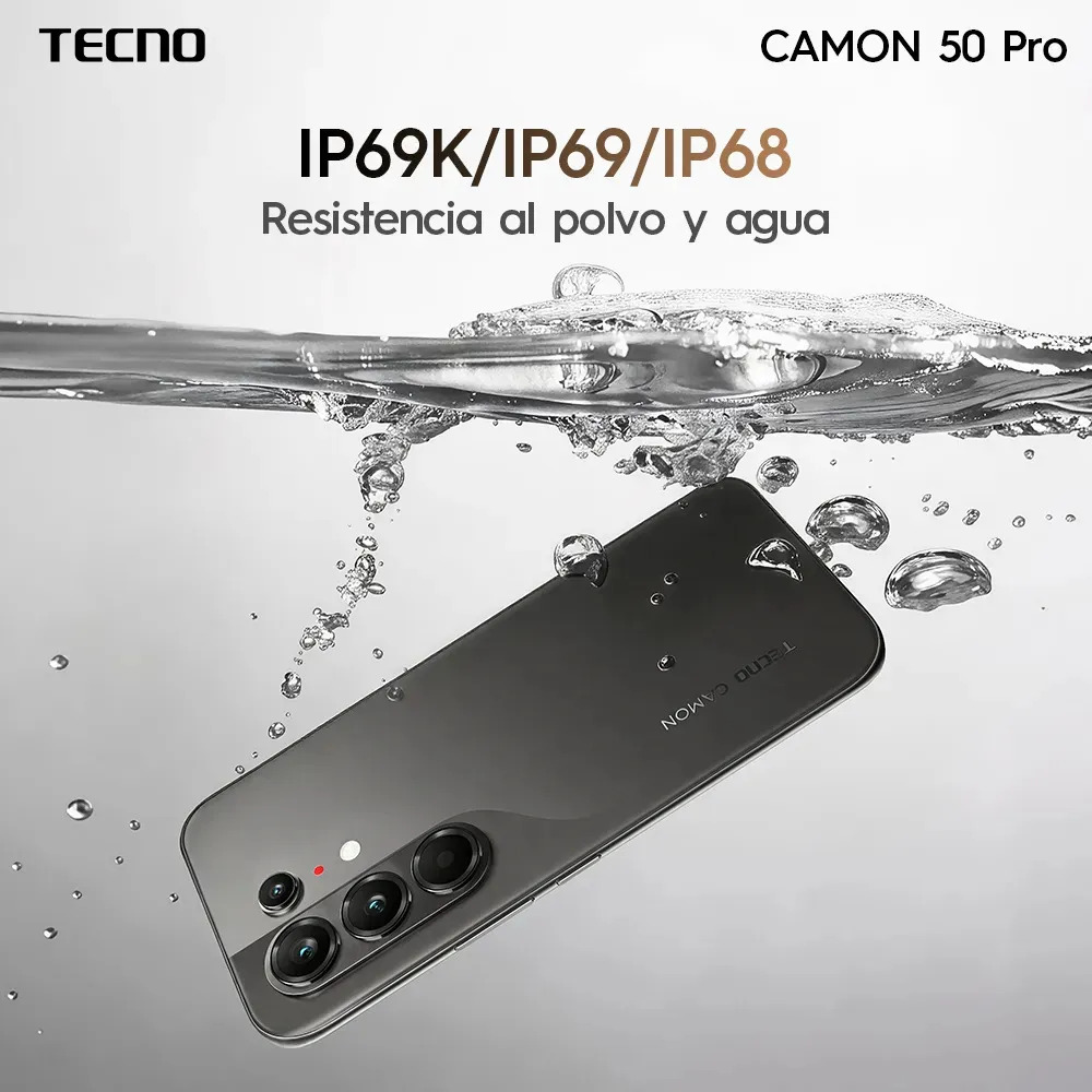 📱Tecno Camon 50 Pro Celular Desbloqueado, 8GB RAM + 256GB, Doble SIM, Pantalla AMOLED Curva 6.78" 144Hz, Batería 6150mAh, Cámara Triple 50MP