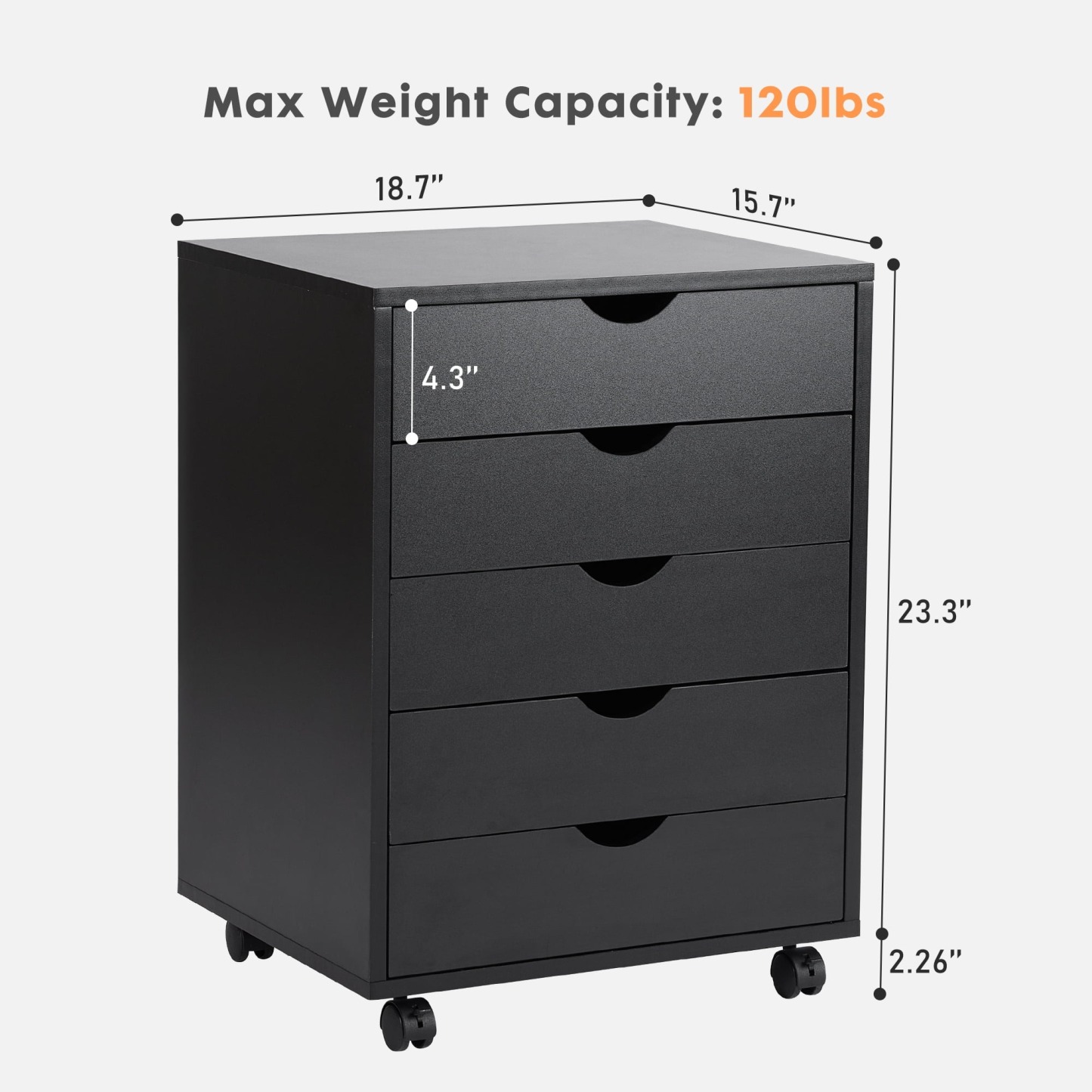 Cómoda EDX de 7 cajones: amplio armario de madera para organizar el dormitorio, el hogar y la oficina, color blanco