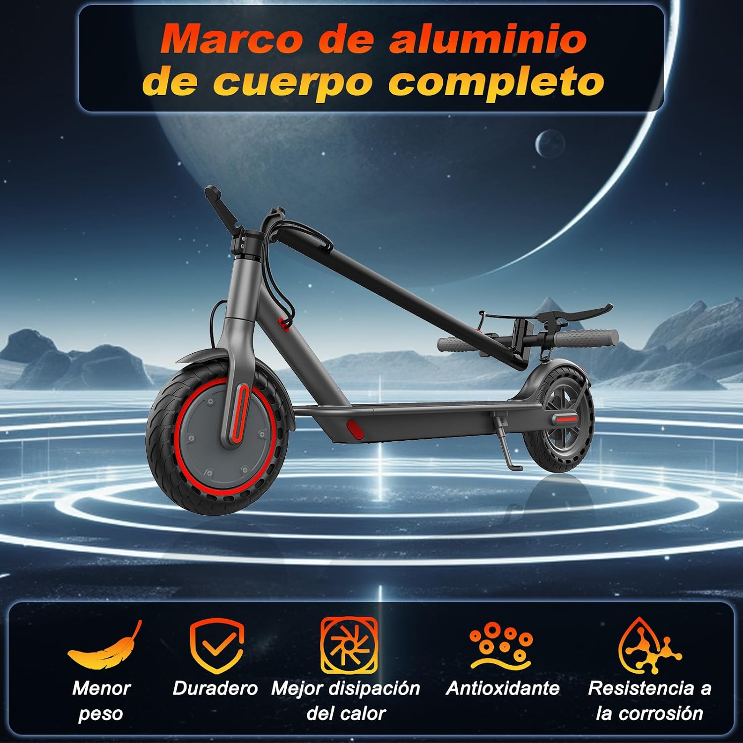 🛴 Patinete eléctrico para adultos con resistente marco de aleación de aluminio, ruedas de 8.5 pulgadas, potente motor de 700W, velocidad 30 km/h, autonomía 35 km, carga 265 LBS y control inteligente mediante App