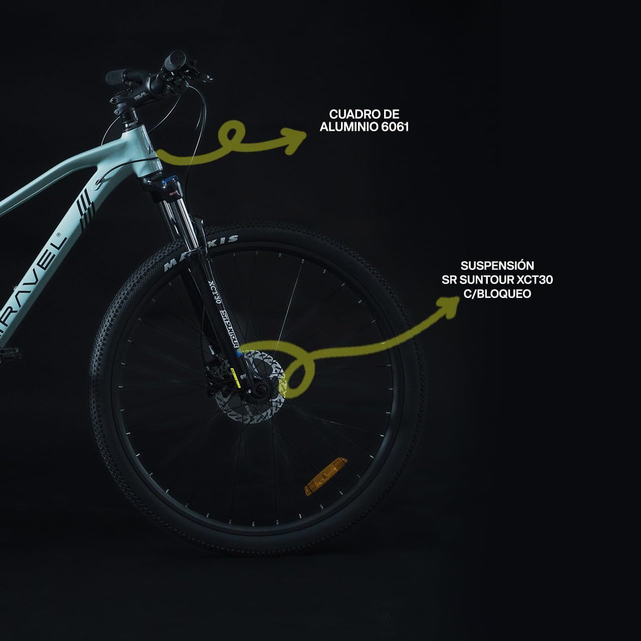 GRAVEL Bicicleta de Montaña Barel | Bicicleta R29 - Cuadro Aluminio 15 kg | Transmisión Cues 18V | Frenos Hidráulicos y Llantas Kenda