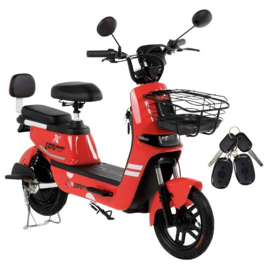 Bicicleta Xtreme Life SKYMTRBIKE Con Canastilla Moto Electrica 50 Km 350w 0-33km/h Color Negro