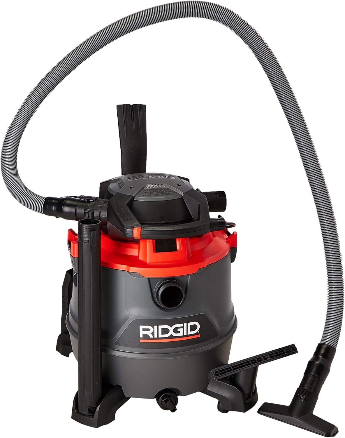 RIDGID - Aspiradora RT1600M de Sólidos y Líquidos, Doble Herramienta, 6.5 HP, Manguera Profesional, Diseño Ergonómico, Ruedas de 360°