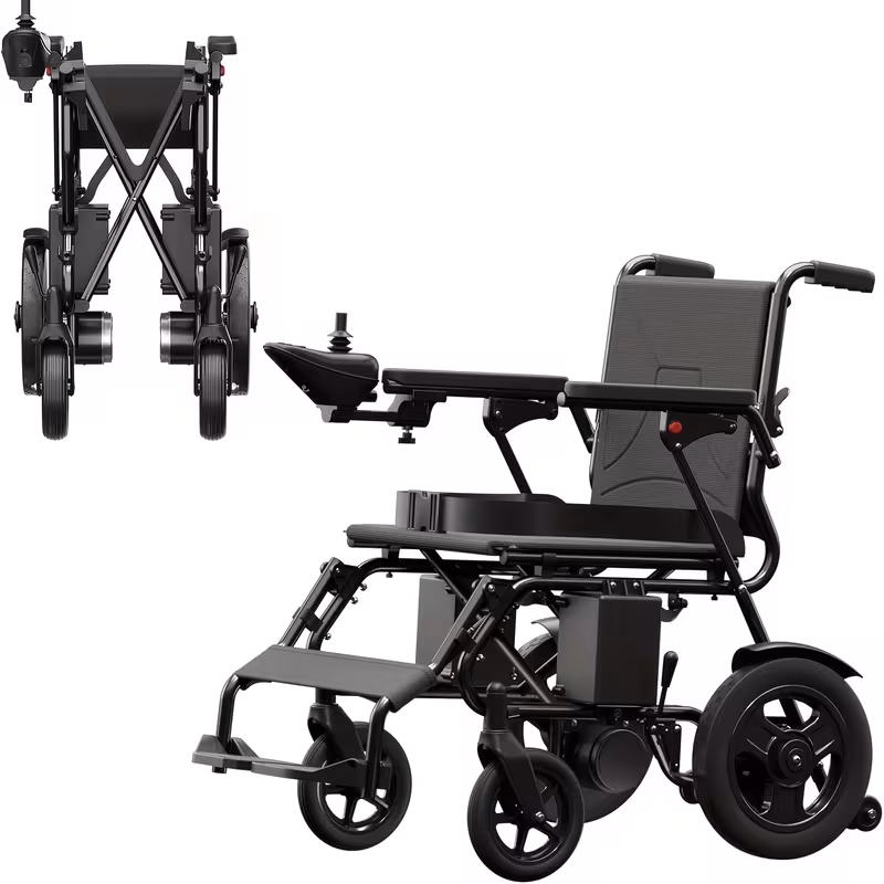 silla de ruedas el&eacute;ctrica para adultos 25kg 500w con motores dobles, plegable y  , silla de ruedas motorizada para   mayores con soporte de 120kg, silla de ruedas  , negra Detalles del producto 7