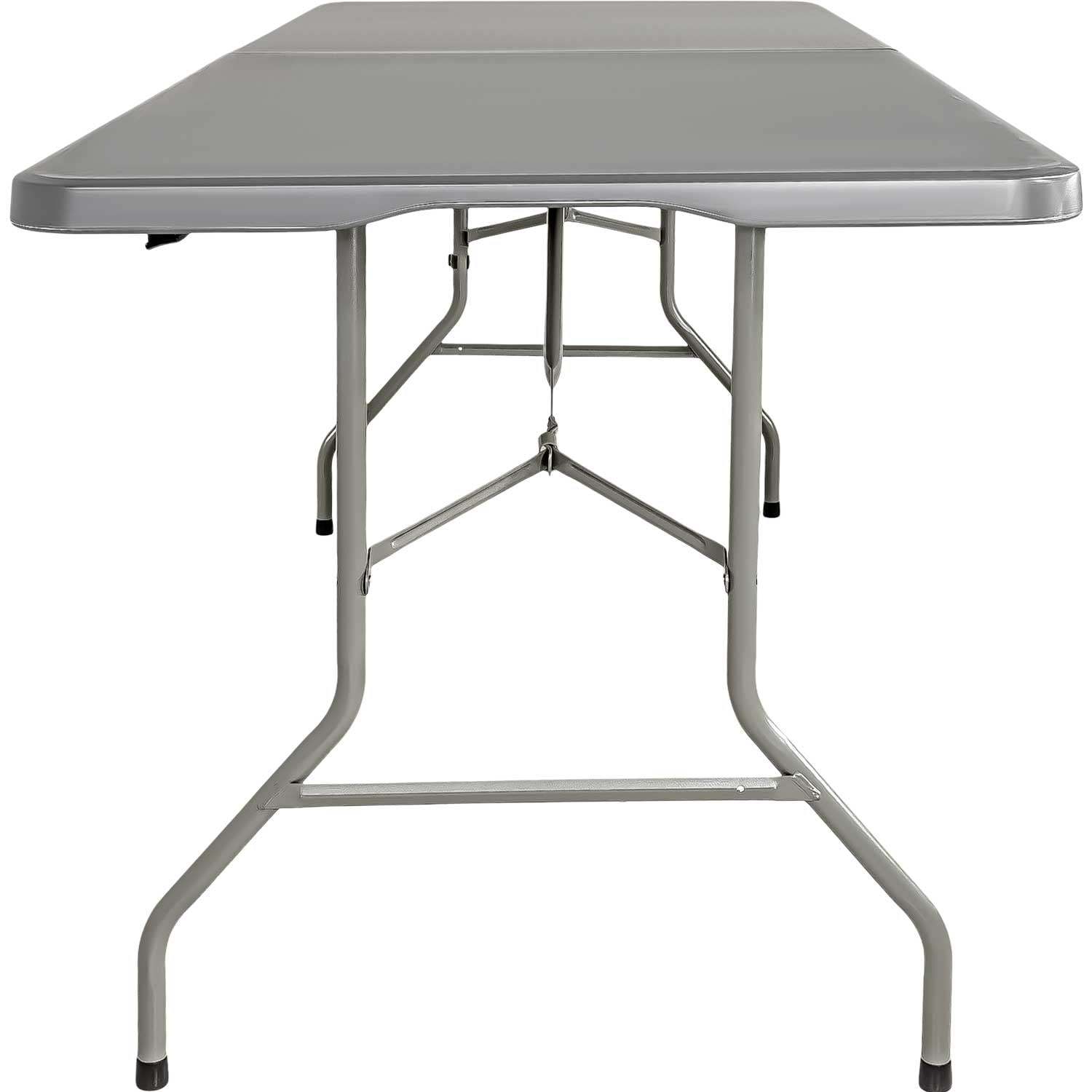 Mesa plegable 1,80m combinada jardín exterior camping gris