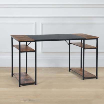 Escritorio Grande 140cm Color Madera con Negro,con Bolsa de Almacenamiento