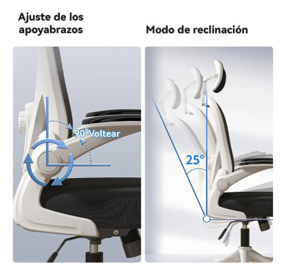 Silla Amia Ergonómica De Escritorio Oficina Soporte Lumbar Elástico Giratoria