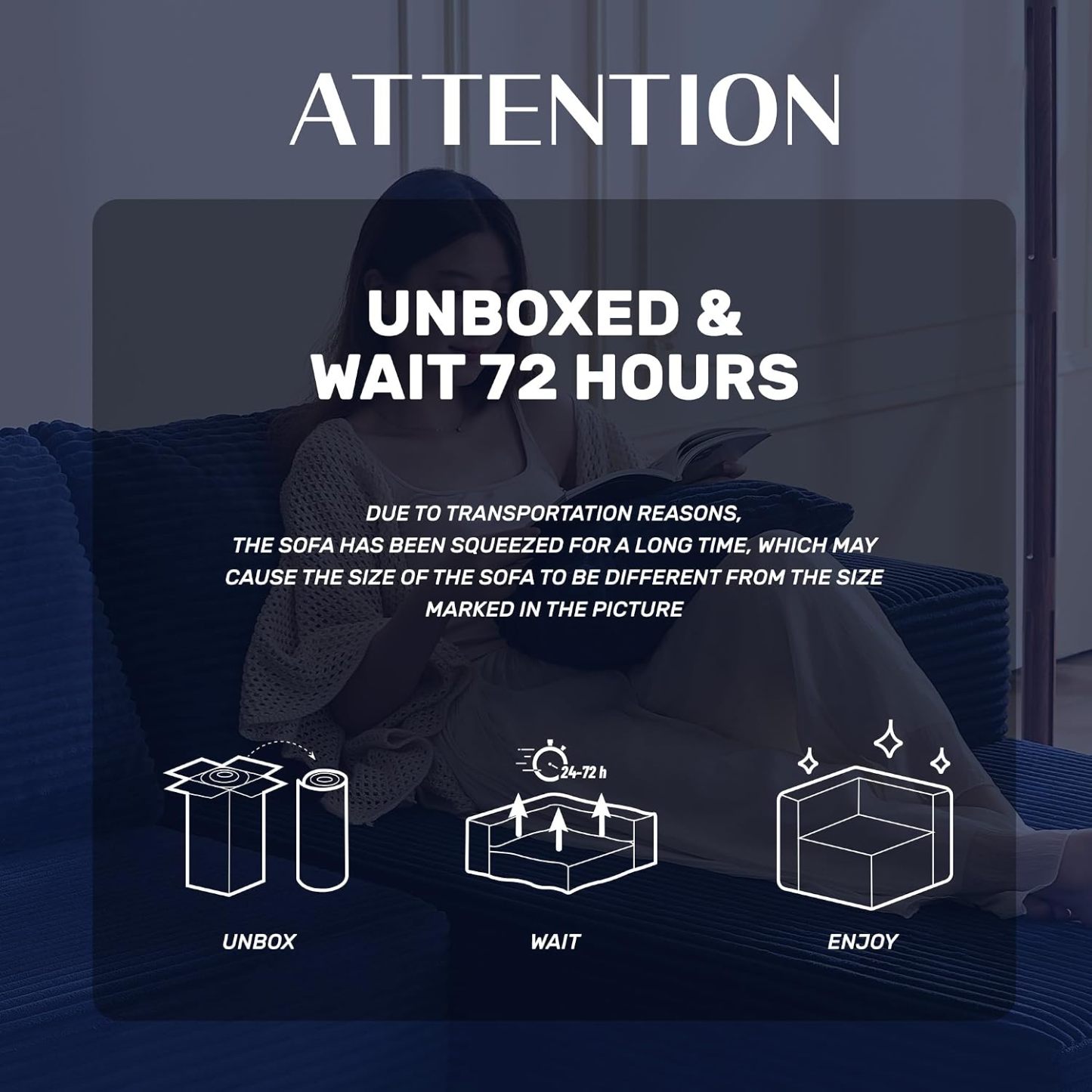 🛋️ Afuson Sofá Modular Seccional en Forma L de 107 Pulgadas, Asiento Profundo, Tapicería de Pana, Sin Montaje, Diseño Deshuesado para Sala de Estar