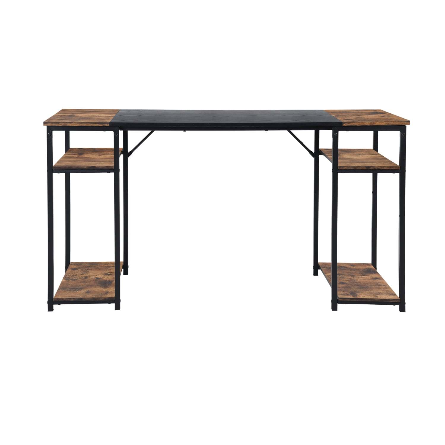 Escritorio Grande 140cm Color Madera con Negro,con Bolsa de Almacenamiento