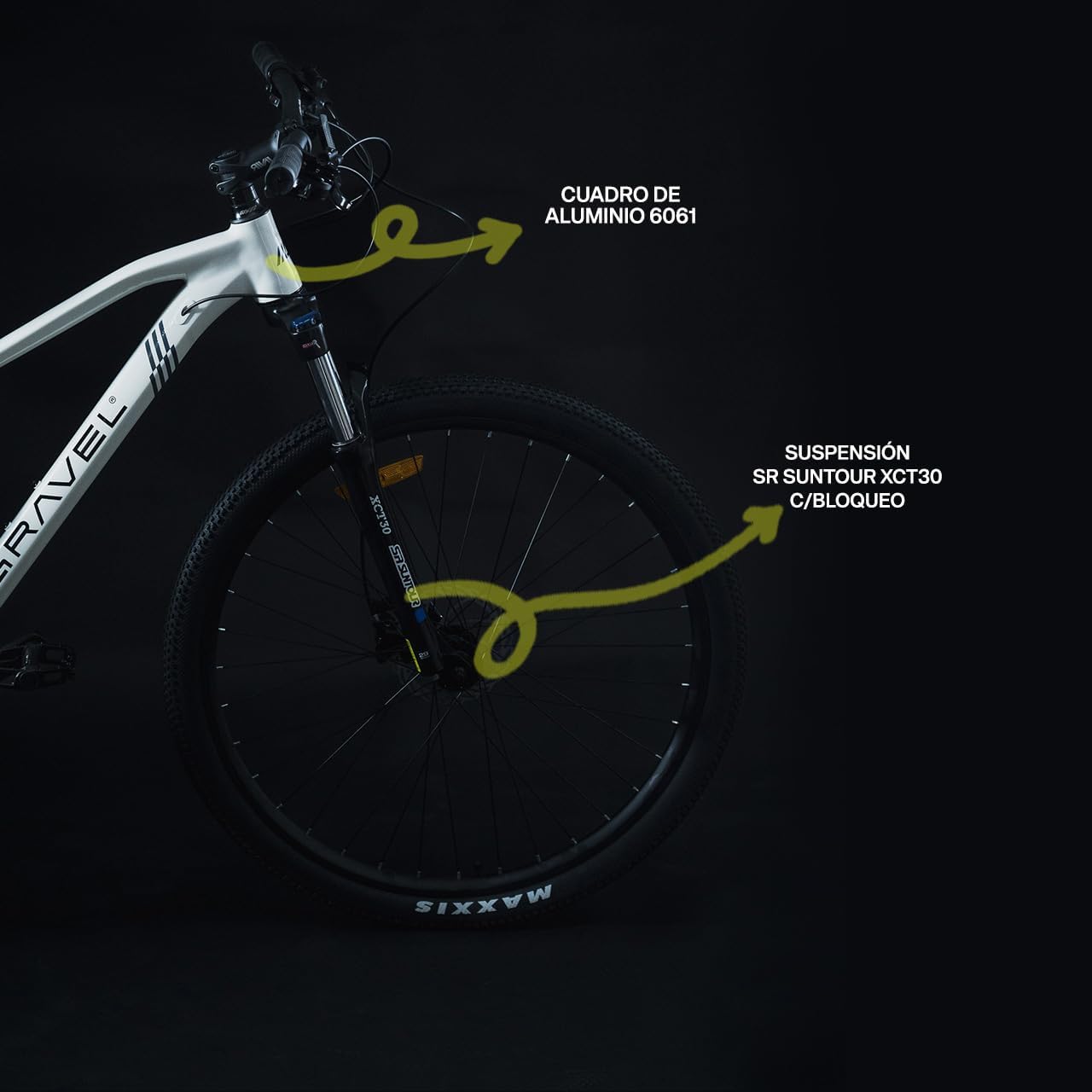 GRAVEL Bicicleta de Montaña Barel | Bicicleta R29 - Cuadro Aluminio 15 kg | Transmisión Cues 18V | Frenos Hidráulicos y Llantas Kenda