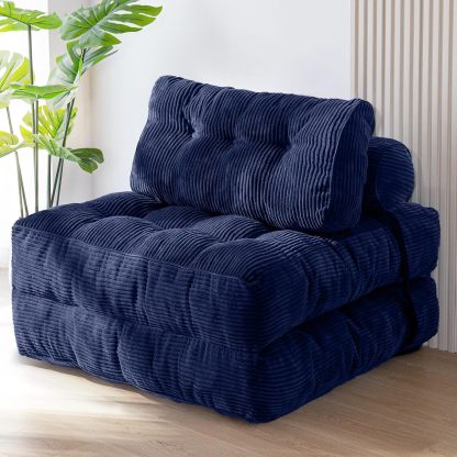 MAXYOYO Sofá Cama Plegable, Silla Convertible para Dormir con Almohada, Colchón Plegable con Soporte para la Espalda, Silla Cama Plegable Portátil Cómoda, Sofá de Piso para Sala de Estar, Recámara