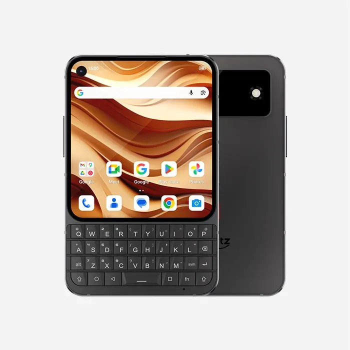 Smartphone 5G con teclado físico QWERTY, pantalla compacta, batería de larga duración, alto rendimiento para mensajería y navegación