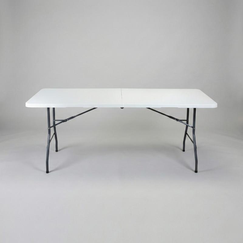 Mesa Plegable de Plástico Resistente Color Blanca 180 centimetros