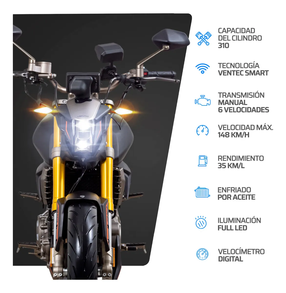Motocicleta Vento Hyper 310 Negro 2026 Negro