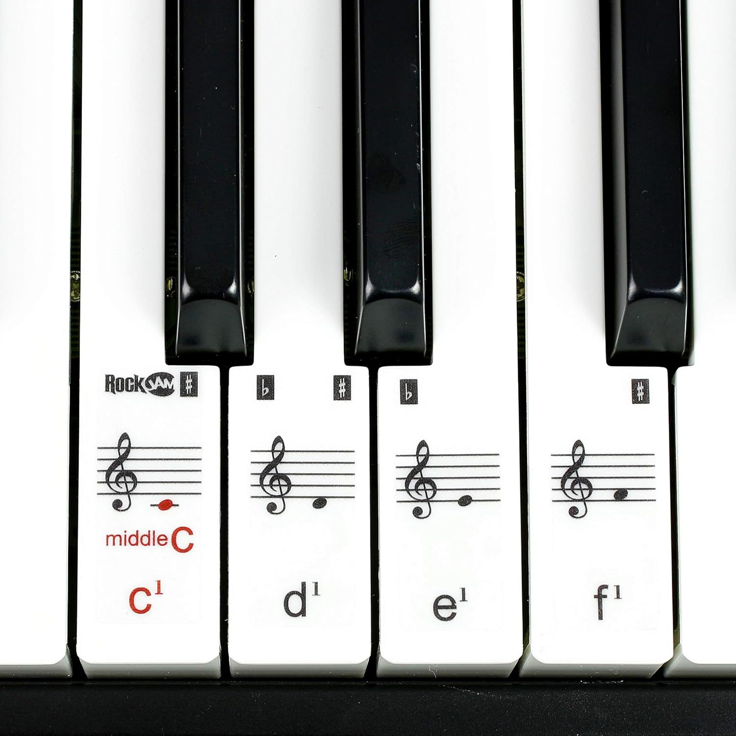 RockJam - Kit de piano con teclado de 61 teclas con banco para teclado, soporte para teclado, auriculares, pegatinas para notas de piano y lecciones de piano Simply