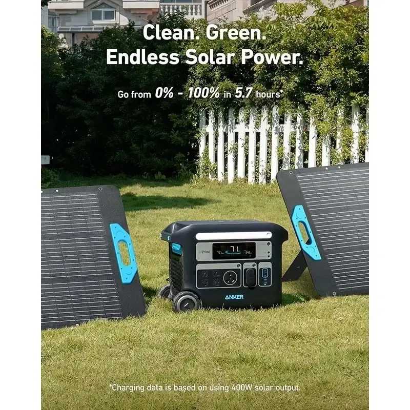 Estación de energía portátil Anker PowerHouse 767, generador solar de 2400 W con baterías LiFePO4 de vida útil 6 veces más larga, generador GaNPrime PowerHouse 2048 Wh para el hogar, camping al aire libre, RV (panel solar opcional)