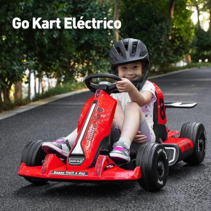HONEYWHALE Go Kart Eléctrico para Niños con Asiento Ajustable, Modo Control Remoto, Velocidad Máxima 4km/h, Carro Electrico Niño Montable con Luz Led y Musica, Moto Electrica Infantil Niño