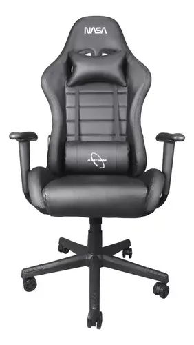 Silla De Escritorio Nasa Pro Gamer Ergonómica Con Luces Led Color Negro Material del tapizado Cuero sintético