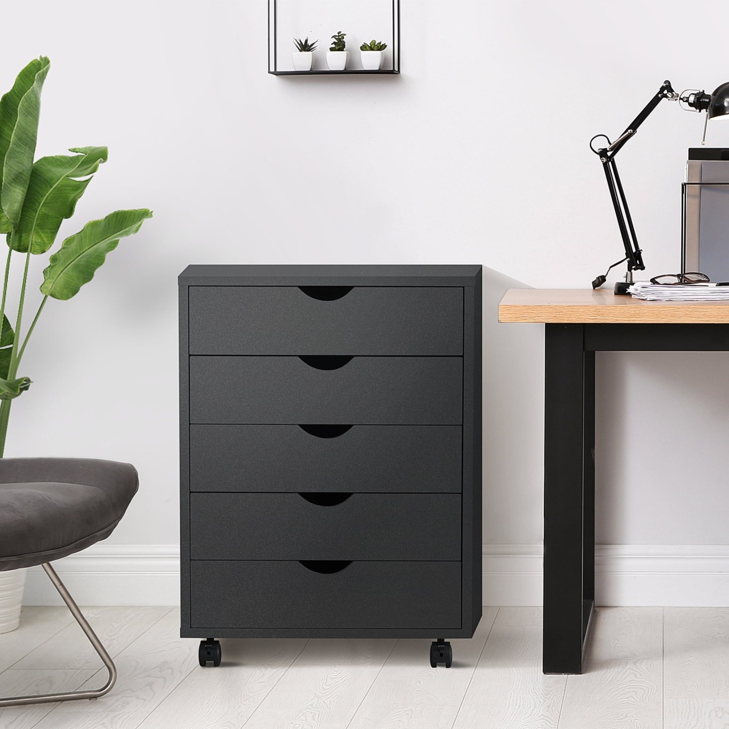 Cómoda EDX de 7 cajones: amplio armario de madera para organizar el dormitorio, el hogar y la oficina, color blanco