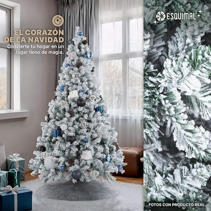 🎄Árbol de Navidad Artificial de 7 pies｜Abeto Realista ramas densas, montaje rápido y base de metal resistente