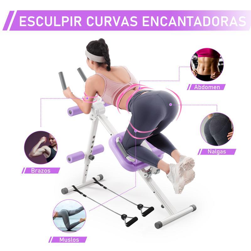 Banca Ejercicio Multifuncional Hogar Abdomen,Glúteos,Cintura, Tonificación y Quema de Grasa Máquina Casa para Tonificar Glúteos, Adelgazar Cintura y Ejercitar Piernas