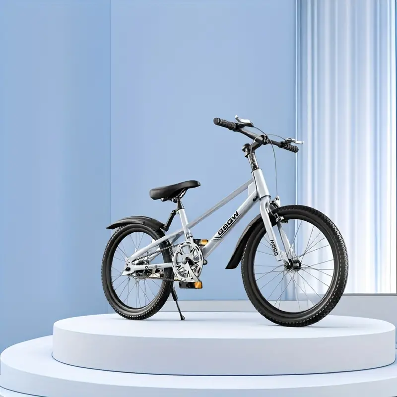 Youngsters' 24-Inch Mountain Bike - Durable Carbon Fiber & Iron, Perfect for Boys & Girls, Ideal for Outdoor Fun - White/Blue