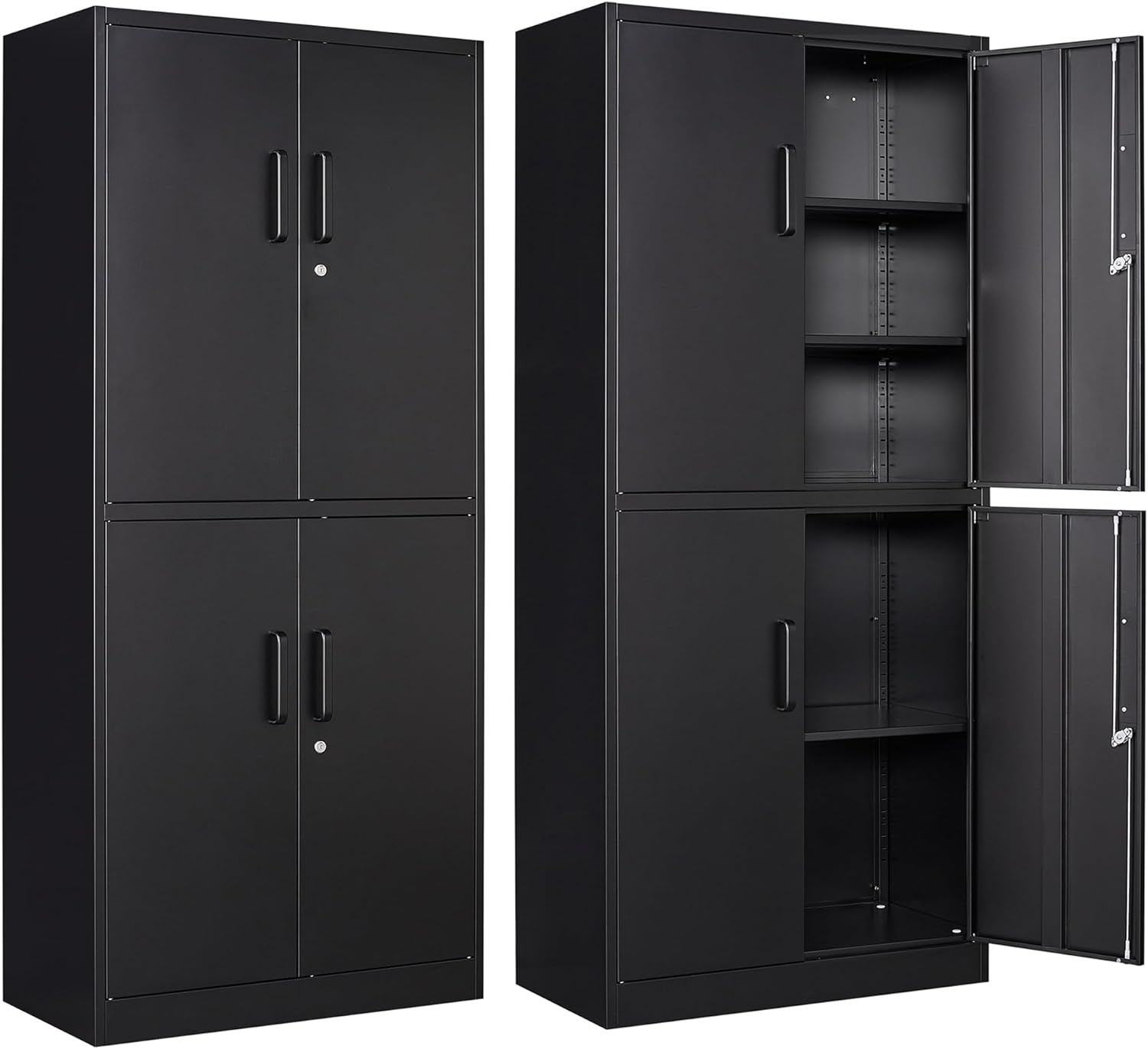 Letaya - Armarios de almacenamiento de metal, 72 pulgadas, clóset de acero con puerta de bloqueo para oficina, hogar, escuela, gimnasio, departamento de bomberos, hotel (color de grano de madera)