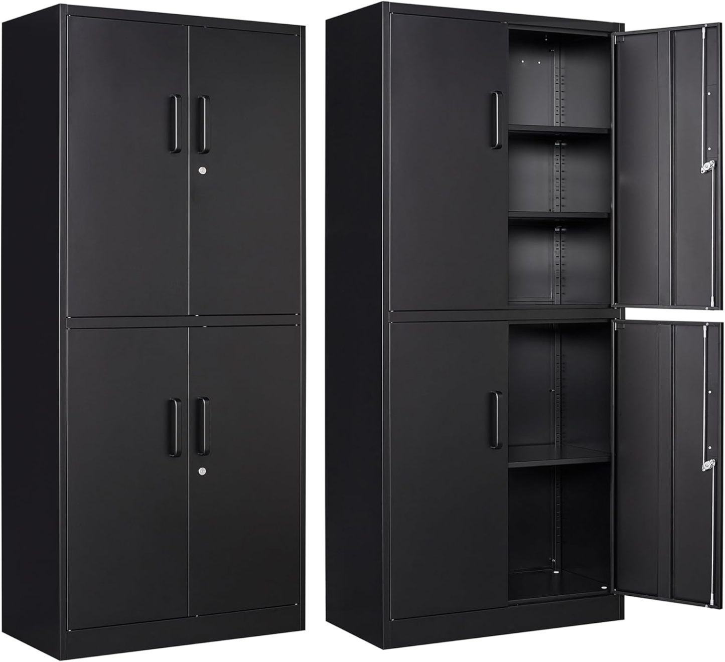 Letaya - Armarios de almacenamiento de metal, 72 pulgadas, clóset de acero con puerta de bloqueo para oficina, hogar, escuela, gimnasio, departamento de bomberos, hotel (color de grano de madera)