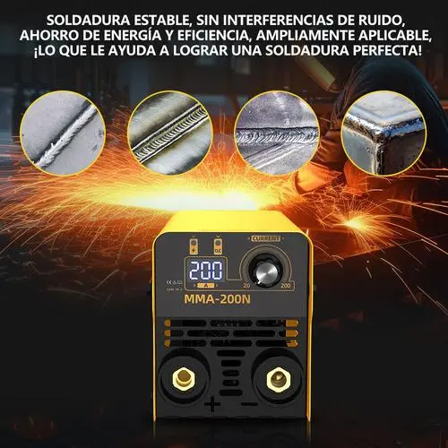 Soldadora Inverter Portátil MMA 110V, Tecnología IGBT, Pantalla Digital LED, Ligera, Función Antiadherente, Incluye Guantes, Ideal para Bricolaje y Reparación