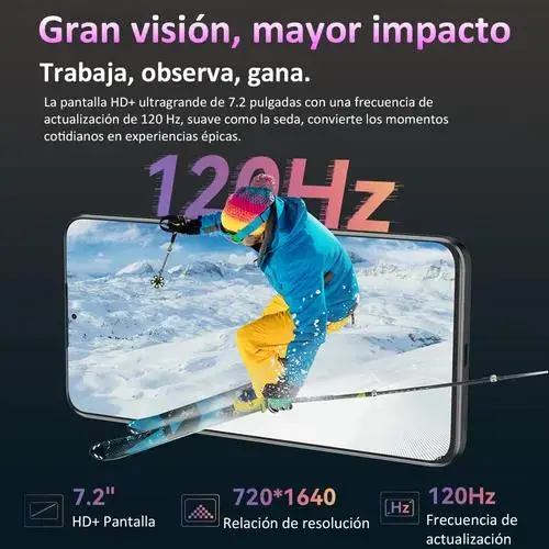 Cubot Note 60 Dual SIM 128 GB Azul 16 GB (6 GB + 10 GB ampliados) RAM Android 15 Pantalla 7,2" 120 Hz Batería 7000 mAh Cámara Triple 48 MP Protección IP65 A