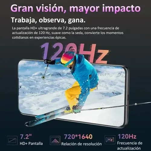 Cubot Note 60 Dual SIM 128 GB Azul 16 GB (6 GB + 10 GB ampliados) RAM Android 15 Pantalla 7,2" 120 Hz Batería 7000 mAh Cámara Triple 48 MP Protección IP65 A