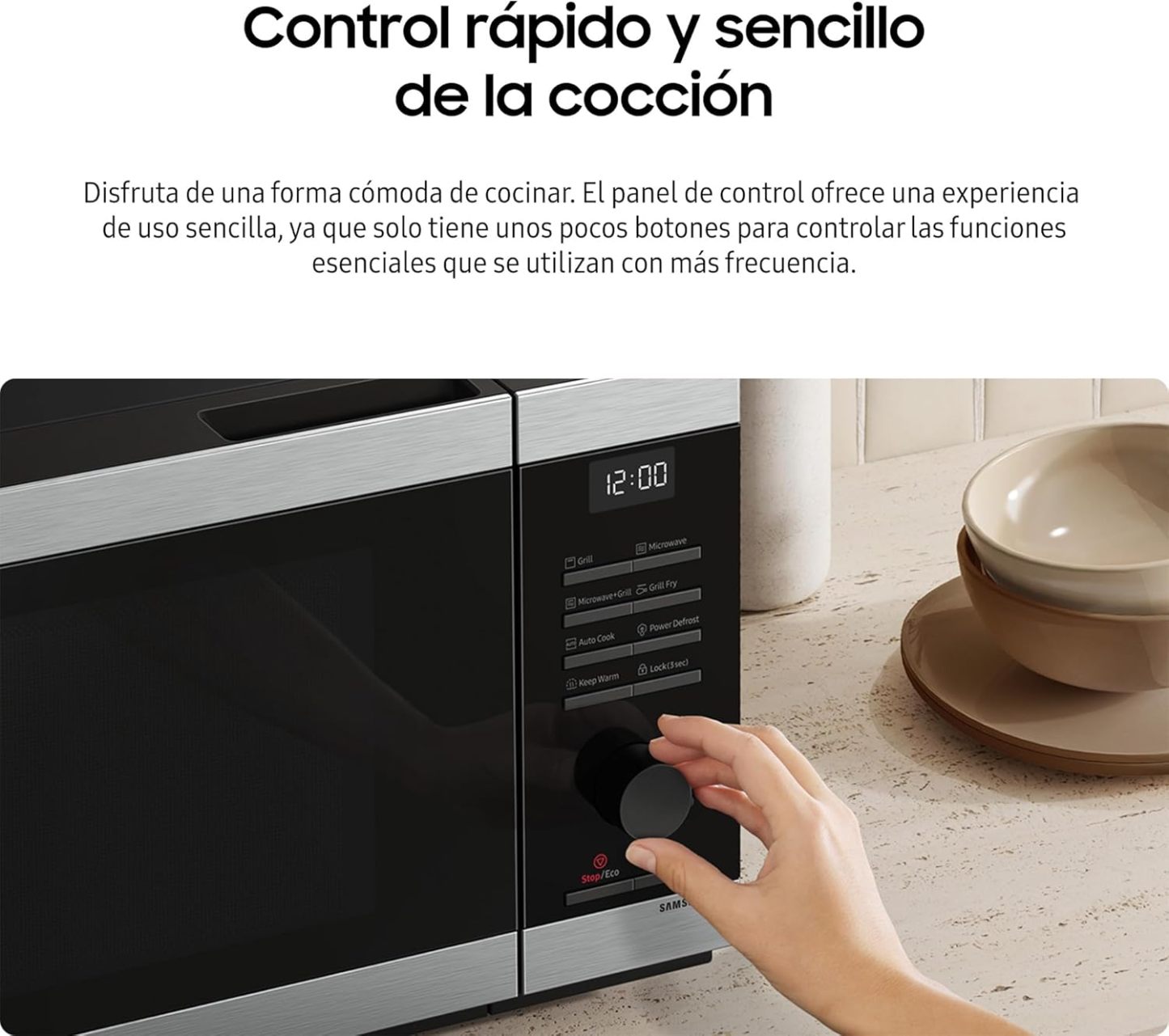 Samsung Horno de Microondas Samsung, 1.1 Pies, Acero Inoxidable, Cerámica