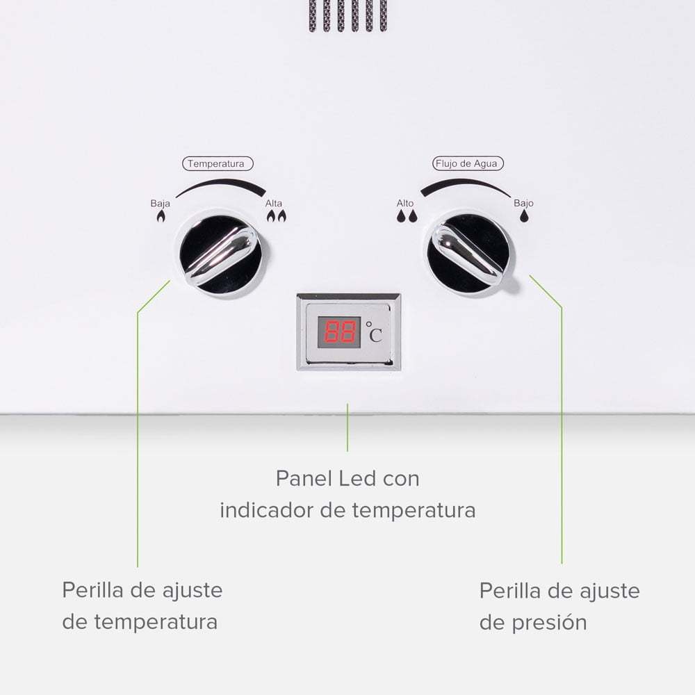 Calentador de Agua 6 Litros AVERA Boiler de Paso Gas Natural para 1 Servicio AVERA C6LNAT Calentador de Paso Uso Exclusivo Gas Natural
