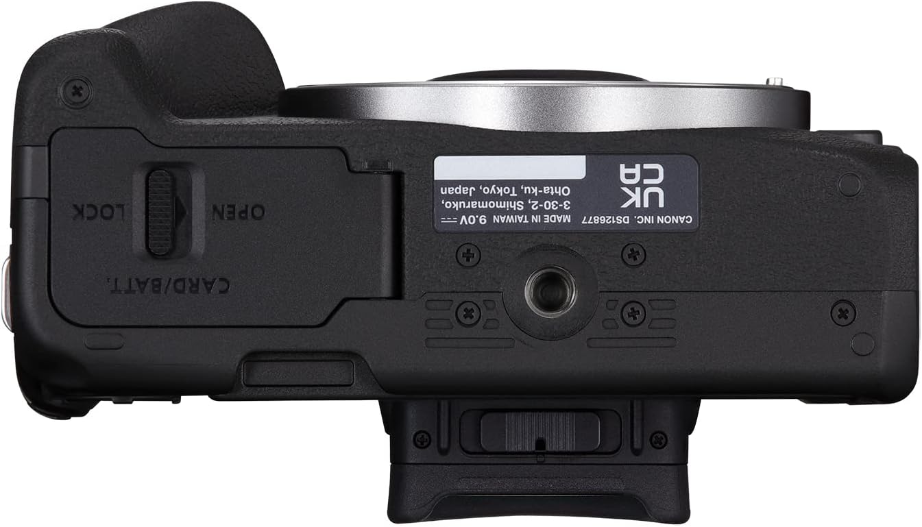 Canon EOS R50 Cámara de vlogging sin Espejo (Negro) con RF-S18-45mm F4.5-6.3 es Lente STM, 24.2 MP, Video 4K, detección y Seguimiento de Temas, Compacto, conexión de Smartphone, creador de Contenido