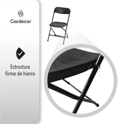SET DE 10 SILLAS PLEGABLES PARA EVENTOS COLOR NEGRO GARDECOR