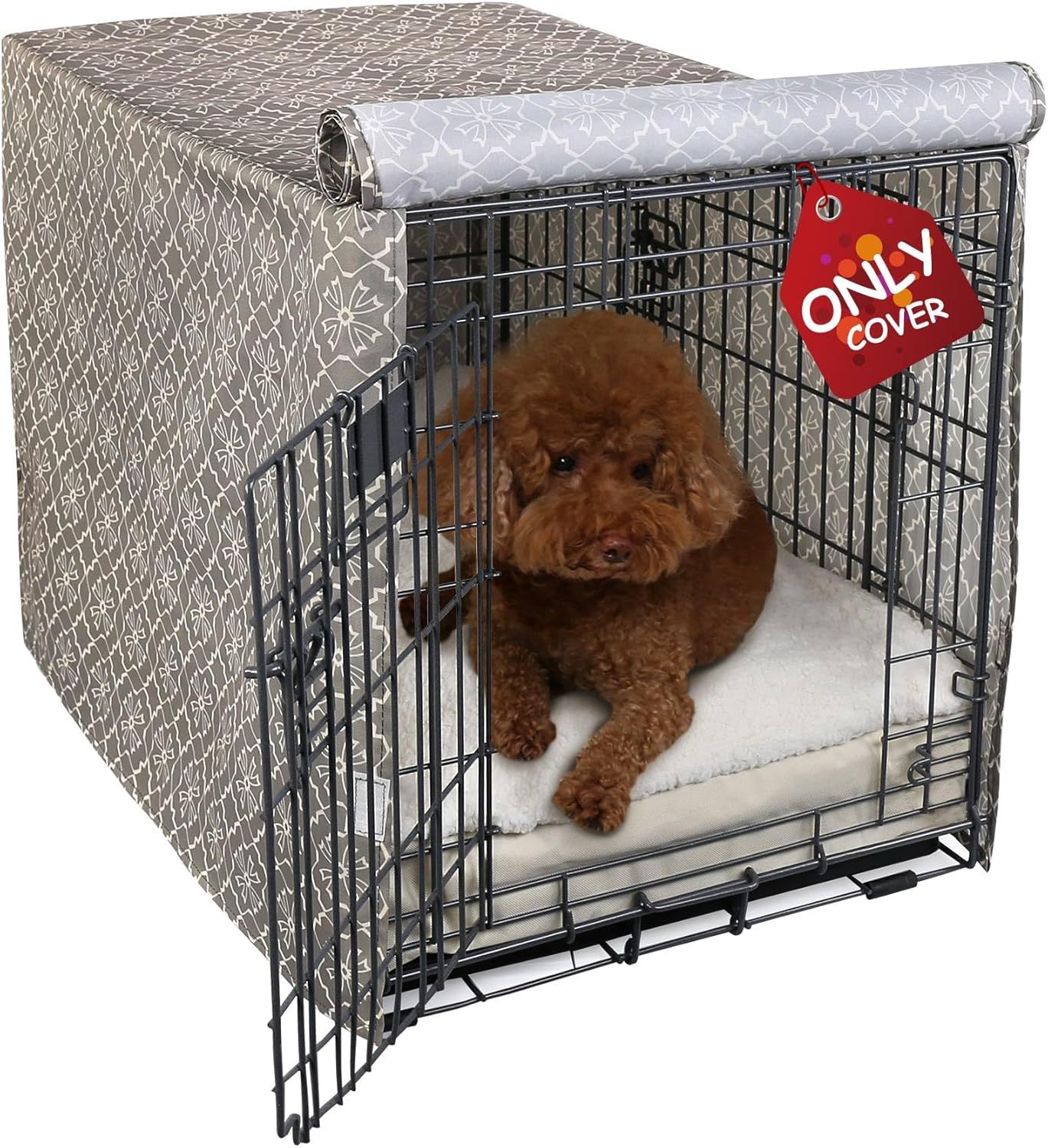 Explore Land Funda para jaula de perro de 42 pulgadas, funda de poliéster duradera para perrera de mascotas, ajuste universal para jaula de perro de alambre 1 (negro)