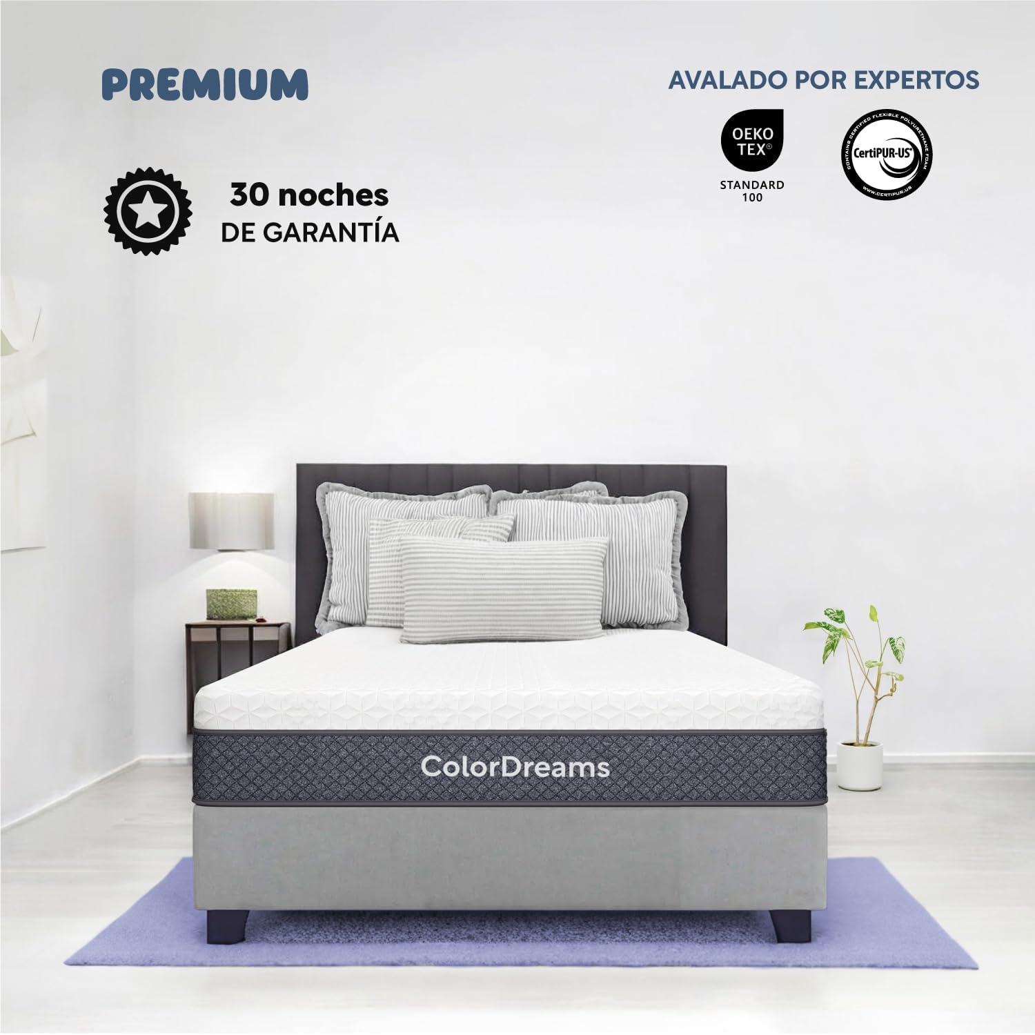COLORDREAMS | Colchón en Caja Matrimonial Memory – 135x190x23 cm - 6 Capas de Espuma de Alta Densidad – Manijas Reforzadas – Firmeza Justa – Hipoalergénico