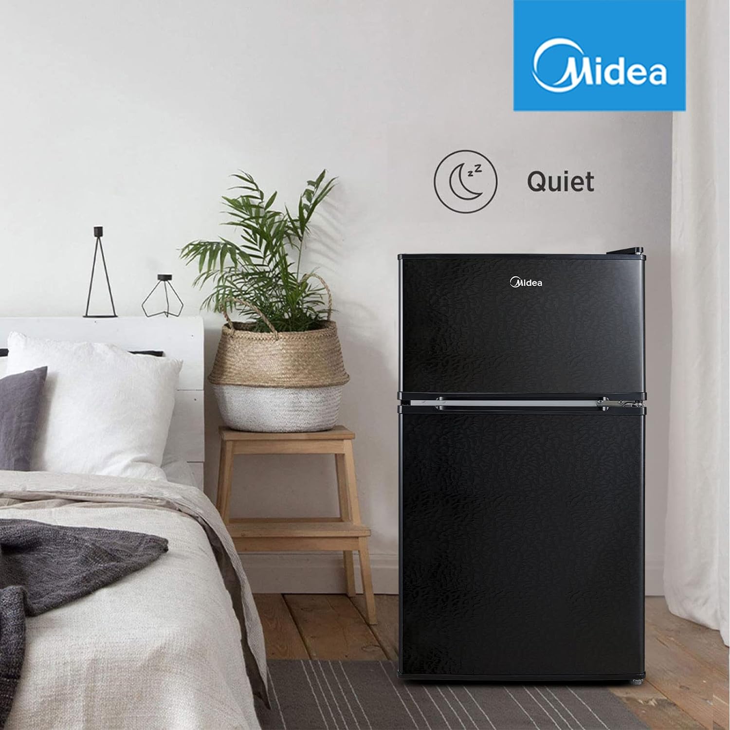 Midea WHD-113FSS1 Refrigerador compacto, 3.1 pies cúbicos, acero inoxidable