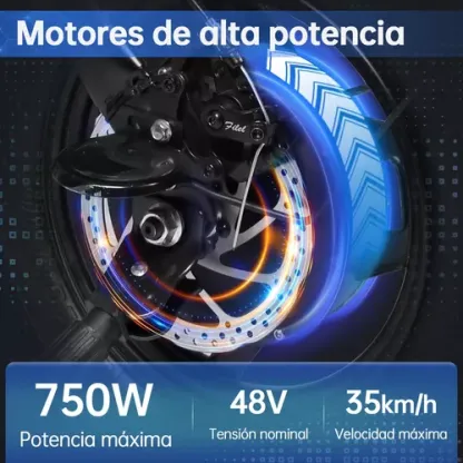 Bicicleta Eléctrica Plegable Para Dos Pasajeros 35 Km/h