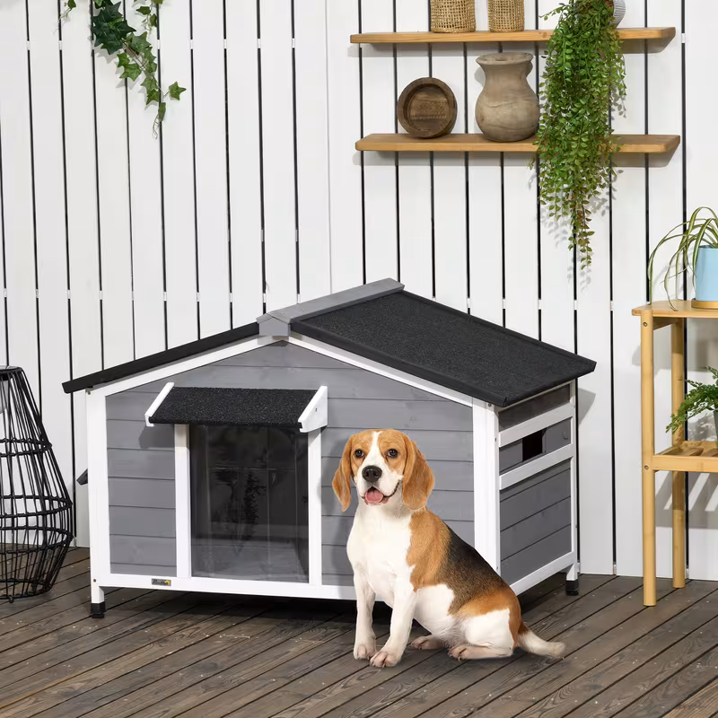 casa para perros de madera  , resistente a  , techo de  ,   extraíble, 109 cm x 79 cm x 72 cm,   +   Detalles del producto 1