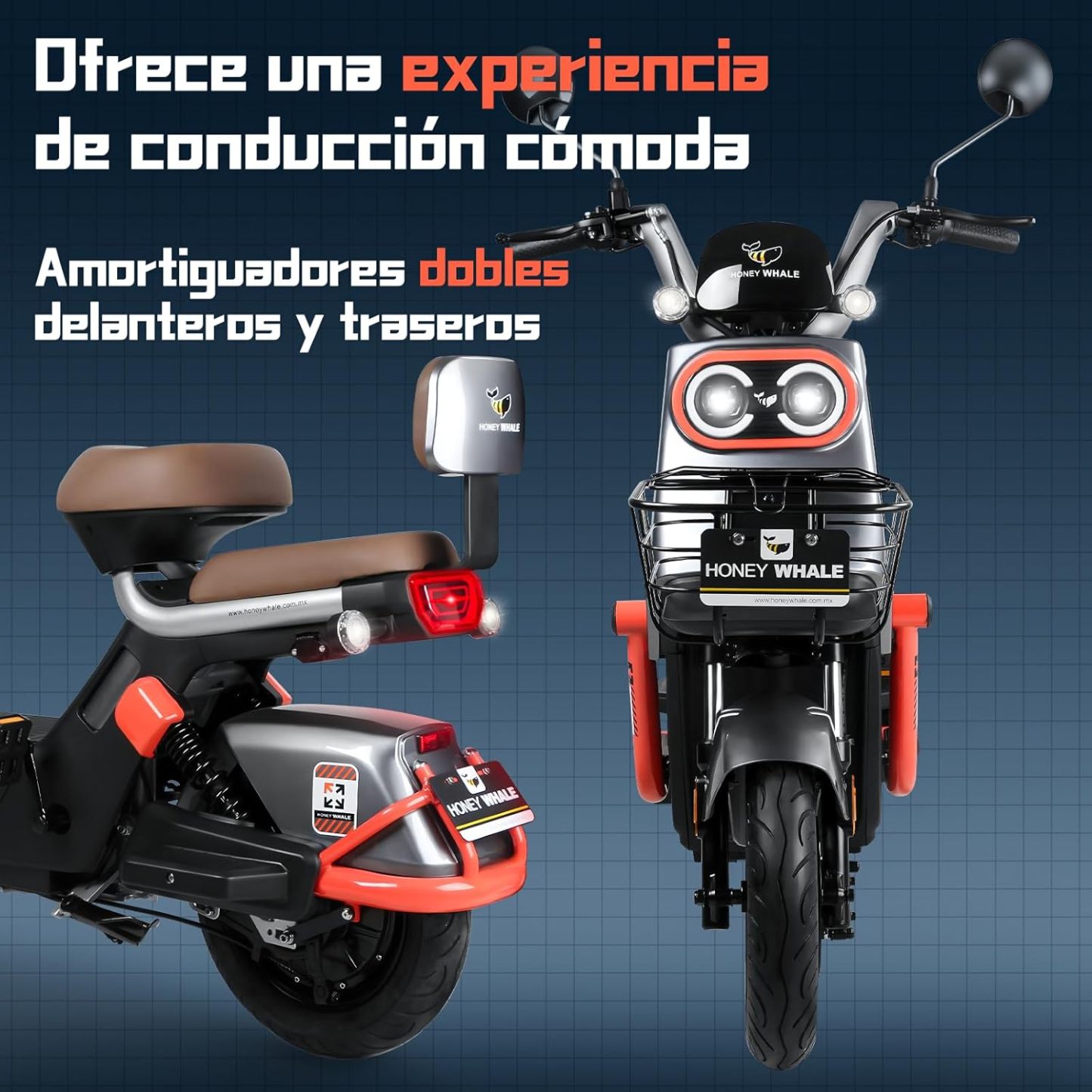 HONEYWHALE KC PRO Bicicleta Electrica para Adultos, Moto Electrica con Alarma, Potencia Motor Hasta 800W, Velocidad Máxima 45KM/H, Autonomía 60KM, Compatible con Desbloqueo NFC