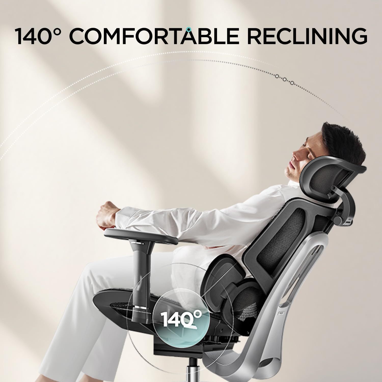 🪑Hbada E3 Air Silla de Oficina Ergonómica, Soporte Lumbar Dinámico de 3 Zonas, Reposacabezas Ajustable 3D, Reposabrazos 3D, Silla de Ordenador Giratoria
