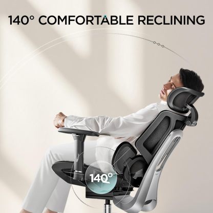 🪑Hbada E3 Air Silla de Oficina Ergonómica, Soporte Lumbar Dinámico de 3 Zonas, Reposacabezas Ajustable 3D, Reposabrazos 3D, Silla de Ordenador Giratoria