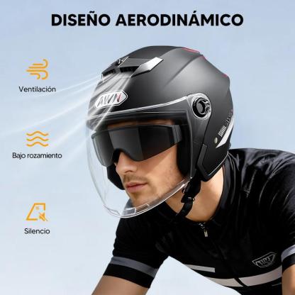 Casco Motocicleta Transpirable Con Visera De Doble Capa Dot