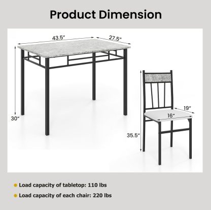 Tangkula - Juego de Mesa de Comedor FR 4, Mesa de Cocina y sillas con Marco de Metal y Asiento Acolchado, Juego de 4 mesas de Comedor y sillas para Comedor, Ahorro de Espacio