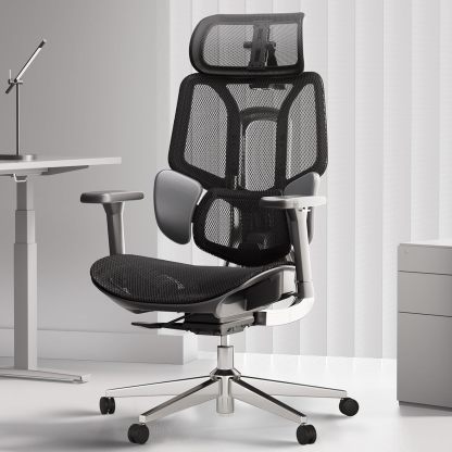 🪑Hbada E3 Air Silla de Oficina Ergonómica, Soporte Lumbar Dinámico de 3 Zonas, Reposacabezas Ajustable 3D, Reposabrazos 3D, Silla de Ordenador Giratoria