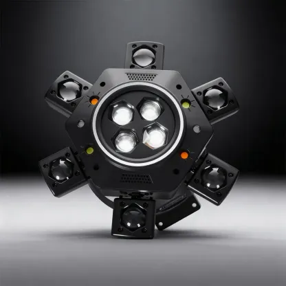 🎵Luces de DJ con cabeza móvil para fiestas, luz de escenario 6 en 1 LED RGBW de 6 brazos, luces de DJ para fiestas, compatible con DMX-512 y activación por sonido.🎉