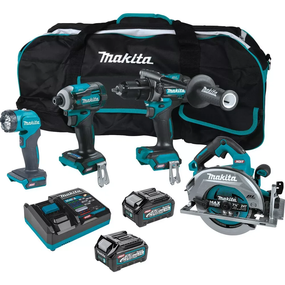 Makita GT400M1D1 40V max XGT 7-1/4" Sierra circular Kit combinado de 4 herramientas (2,5 Ah/4 Ah) Nuevo