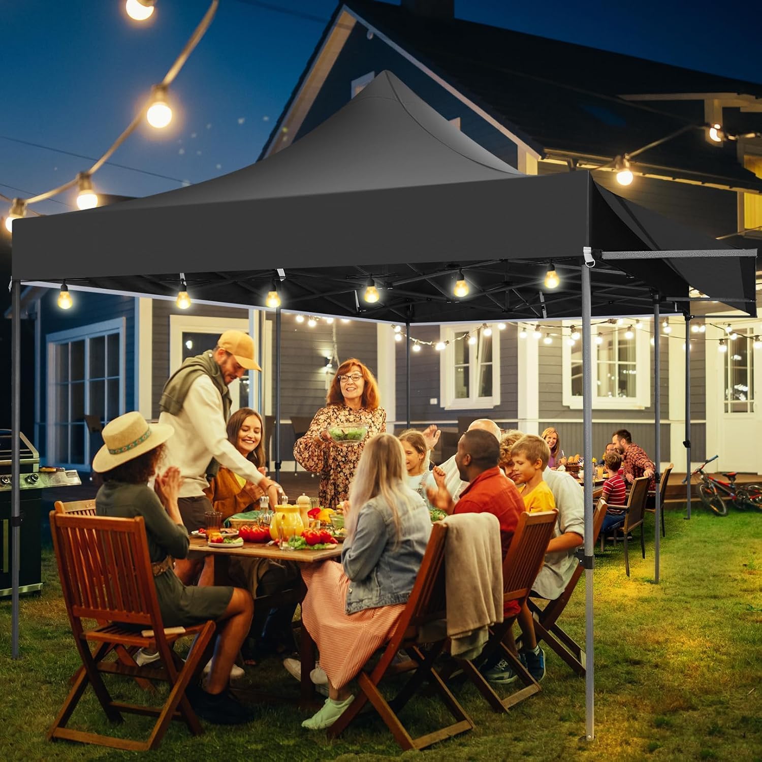 COBIZI - Toldo desplegable de 10 x 20 Pulgadas con 6 Paredes Laterales, toldo Impermeable para Eventos al Aire última intervensión, UPF 50+ cenador portátil para Fiestas, Playa, Camping, Boda,